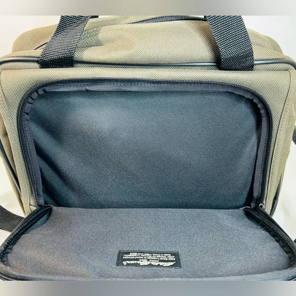 Eddie Bauer Messenger Duffel Army Green Canvas Laptop Briefcase Shoulder Strap